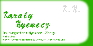 karoly nyemecz business card