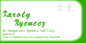 karoly nyemecz business card